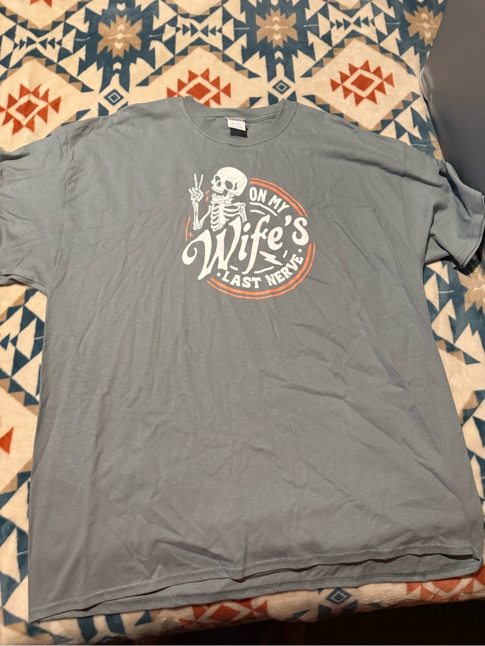 Port and Company Light Blue Short-Sleeve Graphic Tee